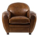 Fauteuil marron cuir club rochester vintage