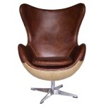 Fauteuil marron cuir kelly vintage