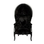 Fauteuil noir et blanc fourrure steve