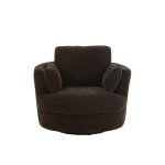 Fauteuil pivotant bois de peuplier / mousse marron fonce