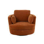 Fauteuil pivotant bois de peuplier / mousse rouille