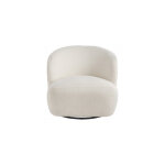 Fauteuil tournant lisette bouclette crme - blanc d'ivoire