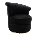 Fauteuils velours noir wave