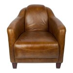 Fauteuil whisky en cuir milord vintage