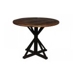 Guridon fer et bois estor style industriel