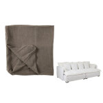 Housse canape + 11 coussins beach lin desert taupe