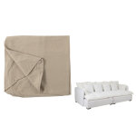 Housse canape + 11 coussin beach lin naturel
