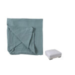 Housse pour pouf monaco lin bleu jeans