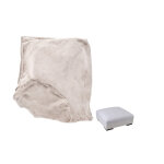 Housse pouf monaco velours beige