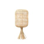 Lampe bohème chic naturel en rotin cylindrique Lampe bohème chic naturel en rotin cylindrique