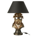 Lampe bulldog polyresine marron antique