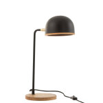 Lampe de bureau evy metal / bois noir / naturel