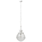Lampe suspendue boule verre / metal blanc