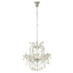 Lustre chandelier antique verre blanc