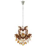Lustre chandelier antique verre marron