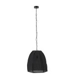 Plafonnier poire lin / fer noir small