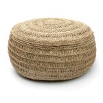 Pouf bohème chic naturel en herbier marin medium Pouf bohème chic naturel en herbier marin medium