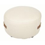 Pouf cuir blanc arthur