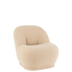 Pouf teddy boucl� beige chaud