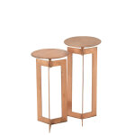 Set de 2 tables d appoint zino haute fer cuivre