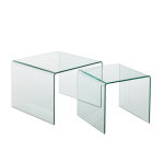 Set de 2 table gigogne verre transparent
