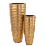 Set de 2 vases metal egypte metal or