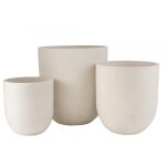 Set 3 vases ronds ceramique haut blanc