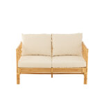 Sofa elise + coussin 2 personnes rotin / textile naturel / blanc