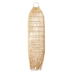 Suspension allonge bohme chic naturel en rotin large