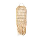 Suspension allongée bohème chic naturel en rotin medium Suspension allongée bohème chic naturel en rotin medium