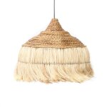 Suspension bohme chic naturel en herbes sches large