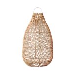 Suspension goutte allonge bohme chic naturel en rotin medium