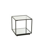 Table basse fer / verre noir small