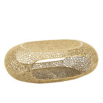 Table basse ovale aluminium dor� large