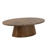 Table basse ovale marbre / bois de manguier marron