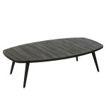 Table basse rectangulaire teck recycle noir