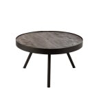 Table gigogne fien bas bois manguier fer brun fonc noir