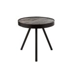 Table gigogne fien bois manguier fer brun fonc noir