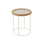 Table gigogne mati bois d epice / fer naturel / blanc