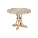 Table  manger ronde style rustique blanc vieilli 100cm