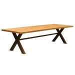 Table de repas bois massif et fer style industriel
