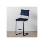 Tabouret de bar bleu tissu - m�tal 44 x 50 x 115 cm