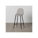 Tabouret de bar haut gris en tissu et m�tal