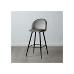 Tabouret de bar haut gris tissu - mtal