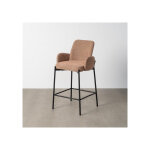 Tabouret de bar marbr rose tissu - mtal