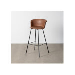 Tabouret de bar marron mtallique / cuir