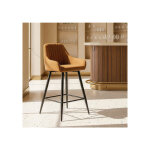 Tabouret de bar marron tissu - mtal