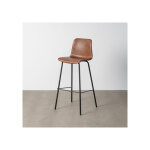 Tabouret de bar en mtal et simili cuir camel