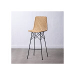 Tabouret de bar naturel - noir polypropylne et mtal