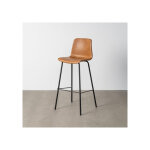 Tabouret de bar en simili cuir camel et mtal